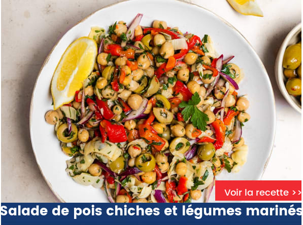 Salade de pois chiches et légumes marinés